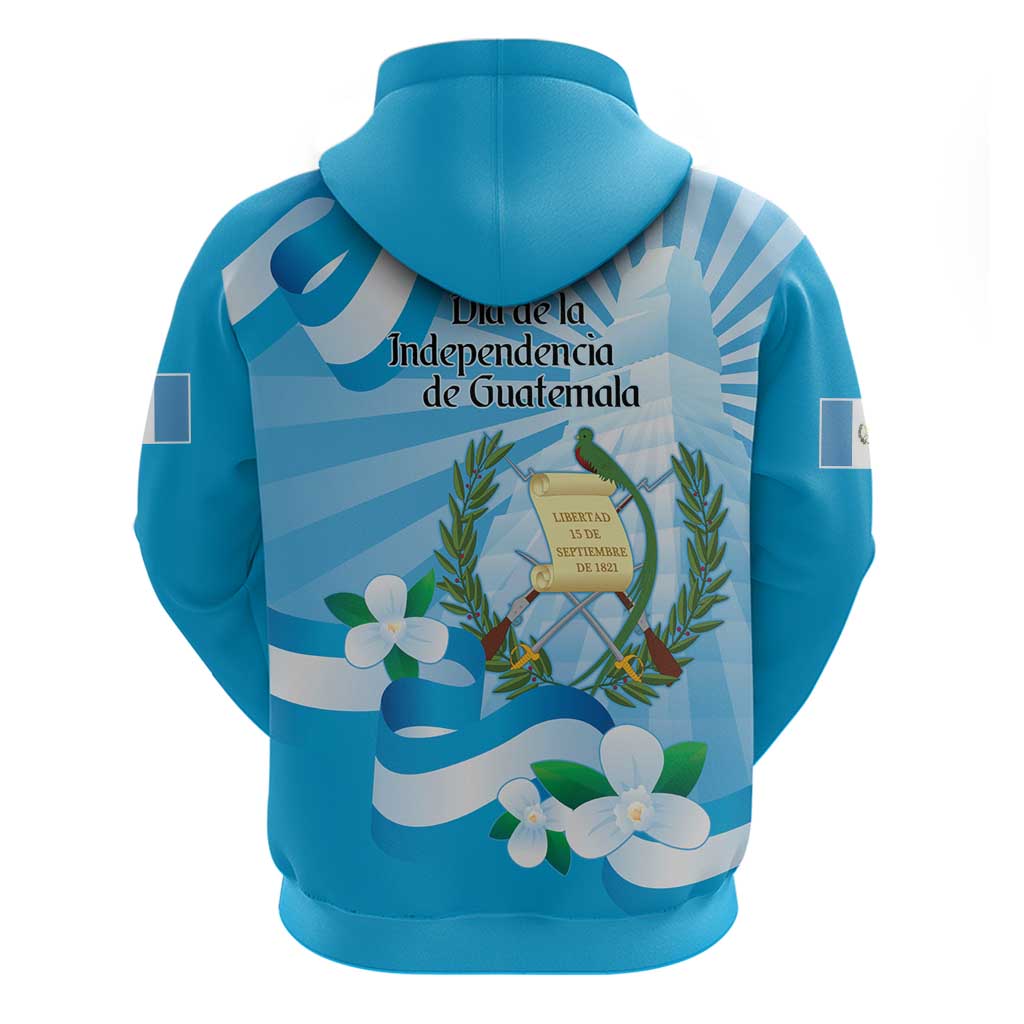 Guatemala Independence Day Hoodie Since 1821 Coat Of Arms With Tikal LT14