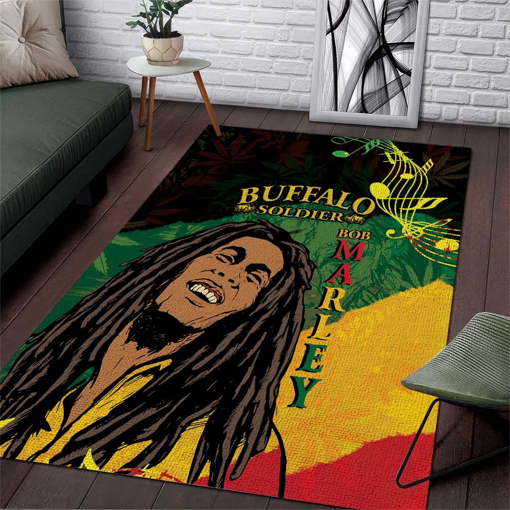 Afro Legend Bob Buffalo Soldier Area Rug American Heroes Reggae Style LT14