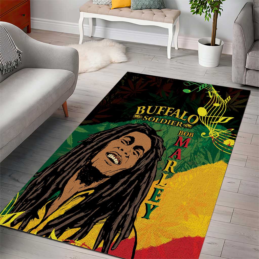 Afro Legend Bob Buffalo Soldier Area Rug American Heroes Reggae Style LT14