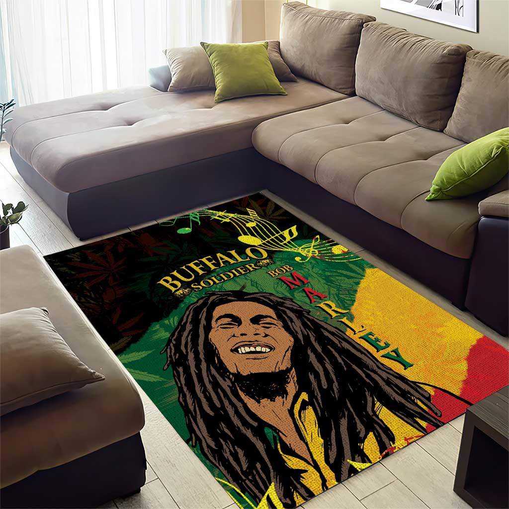Afro Legend Bob Buffalo Soldier Area Rug American Heroes Reggae Style LT14