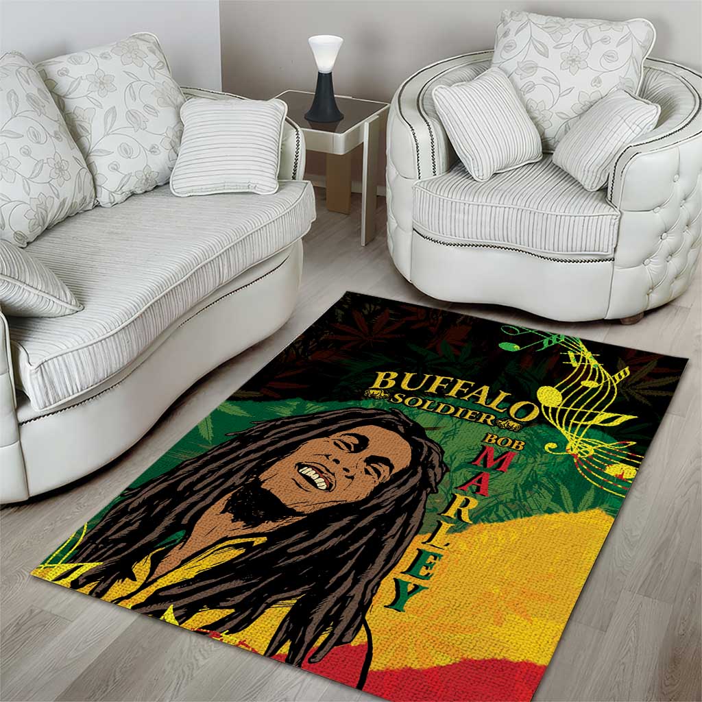 Afro Legend Bob Buffalo Soldier Area Rug American Heroes Reggae Style LT14