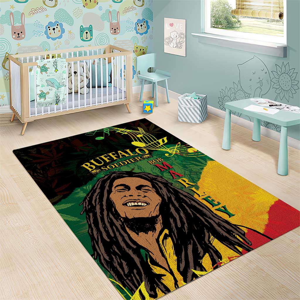 Afro Legend Bob Buffalo Soldier Area Rug American Heroes Reggae Style LT14