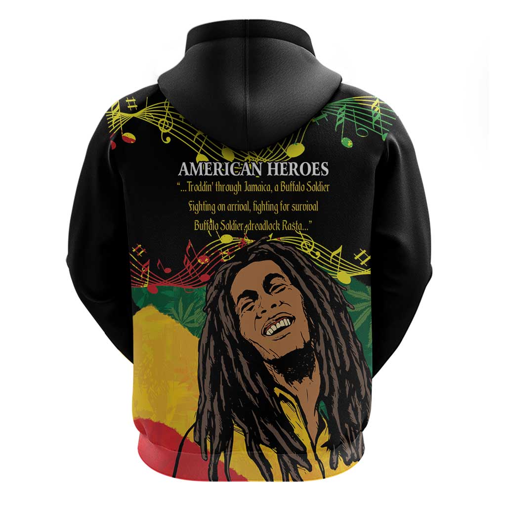 Legend Bob Buffalo Soldier Hoodie American Heroes Reggae Style LT14