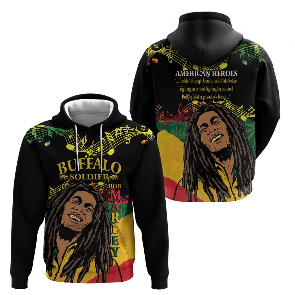 Legend Bob Buffalo Soldier Hoodie American Heroes Reggae Style LT14