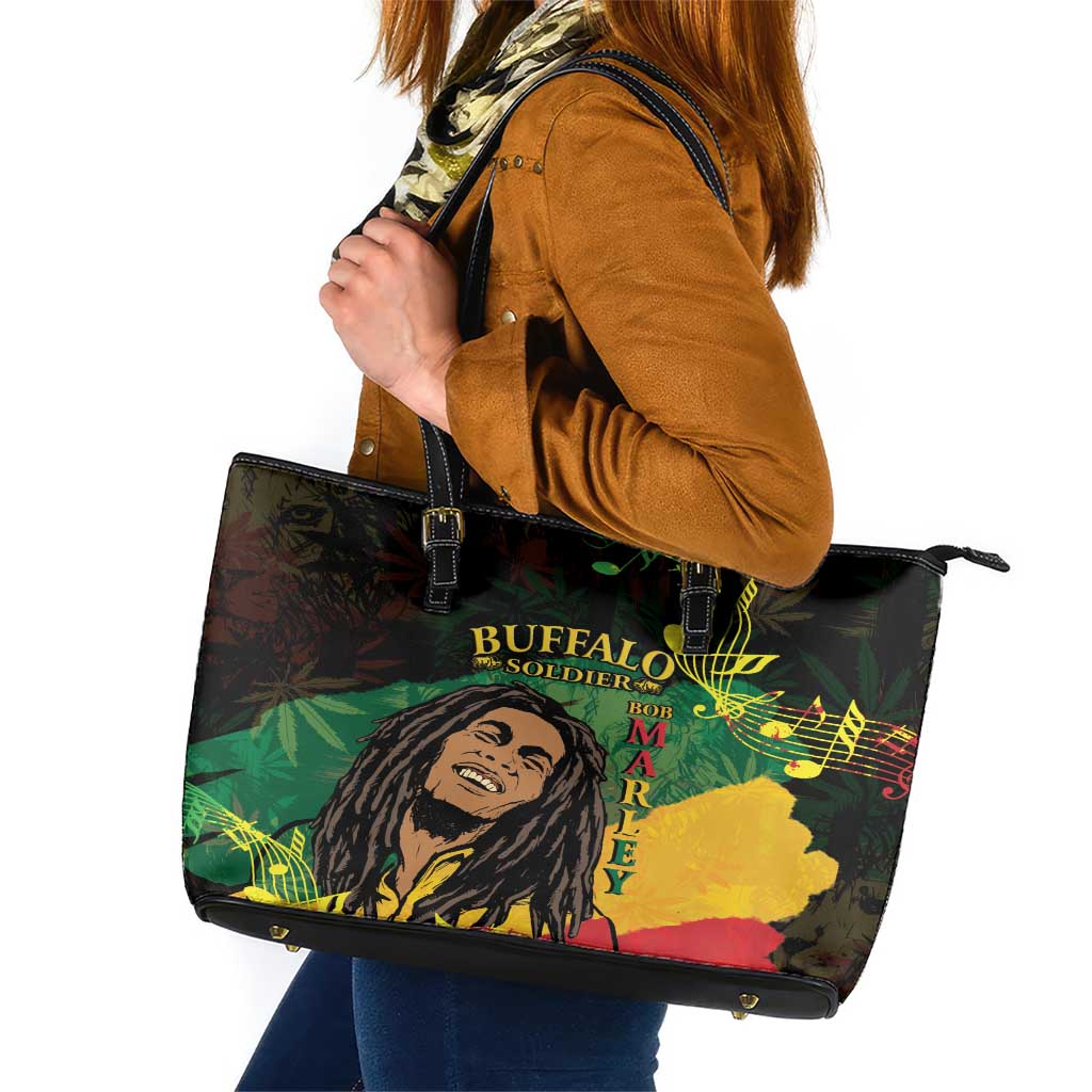 Legend Bob Buffalo Soldier Leather Tote Bag American Heroes Reggae Style LT14