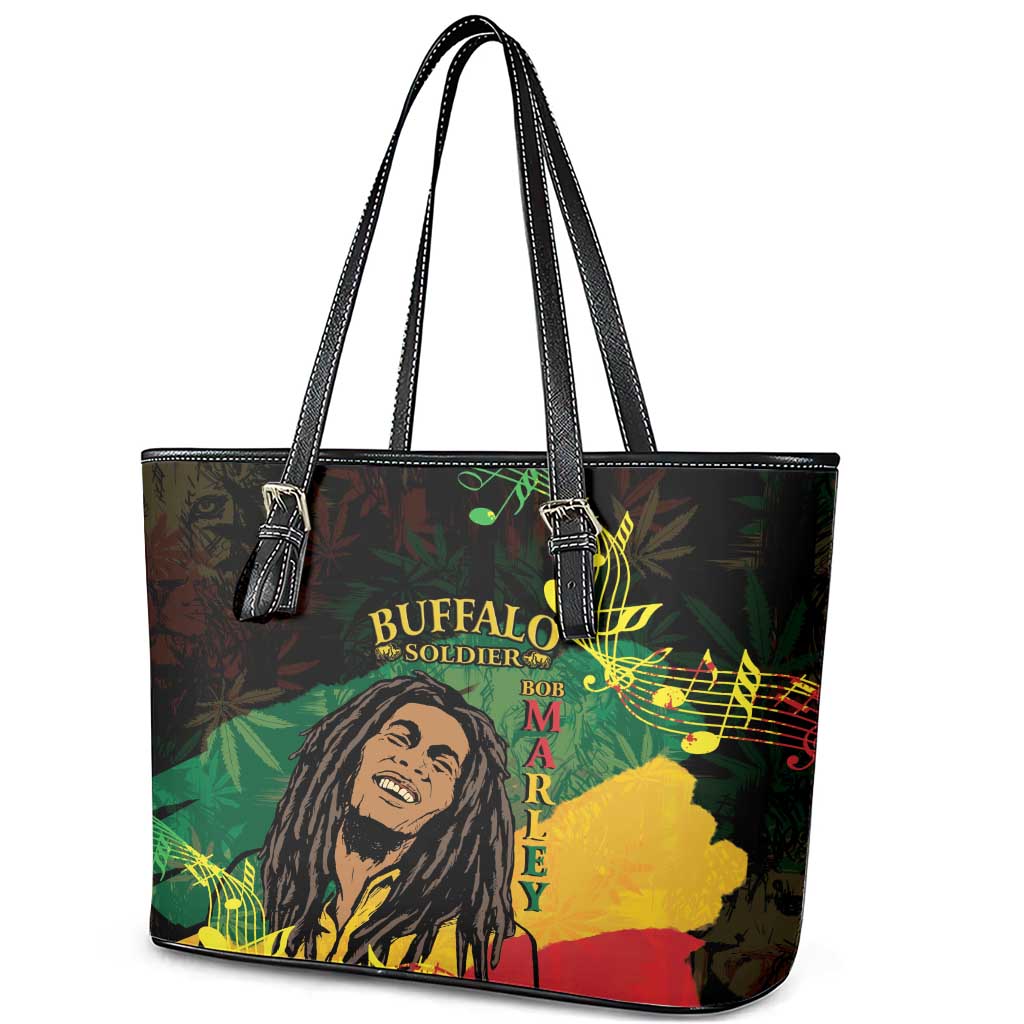 Legend Bob Buffalo Soldier Leather Tote Bag American Heroes Reggae Style LT14