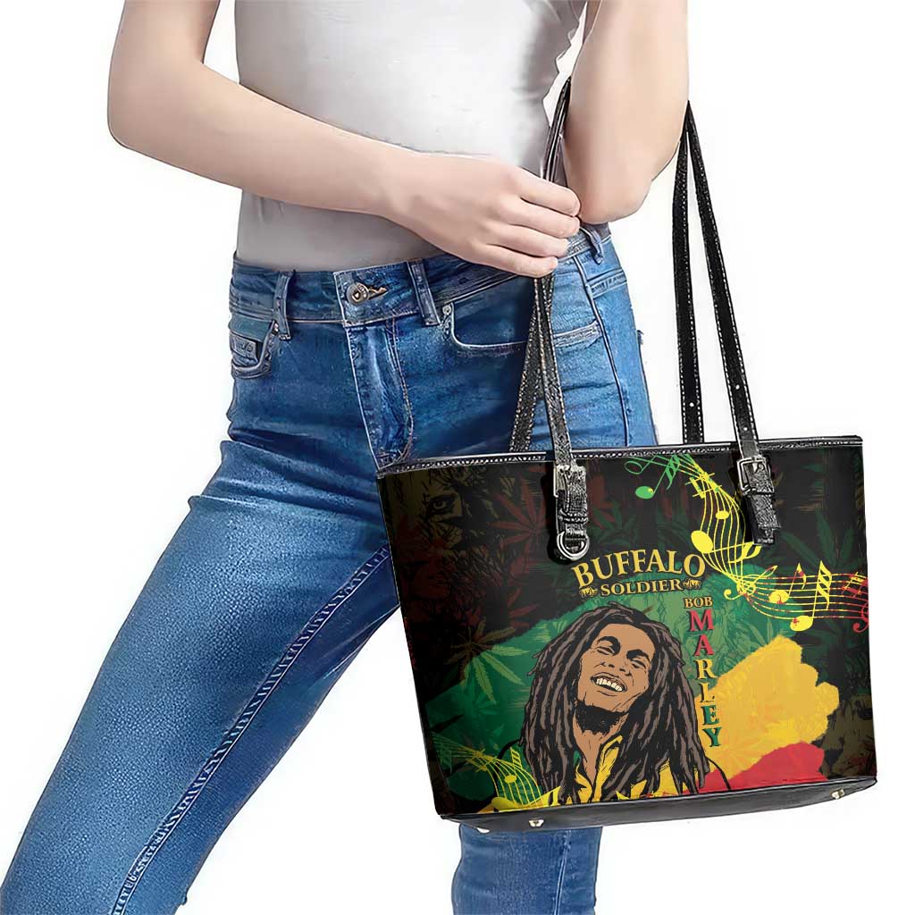 Legend Bob Buffalo Soldier Leather Tote Bag American Heroes Reggae Style LT14