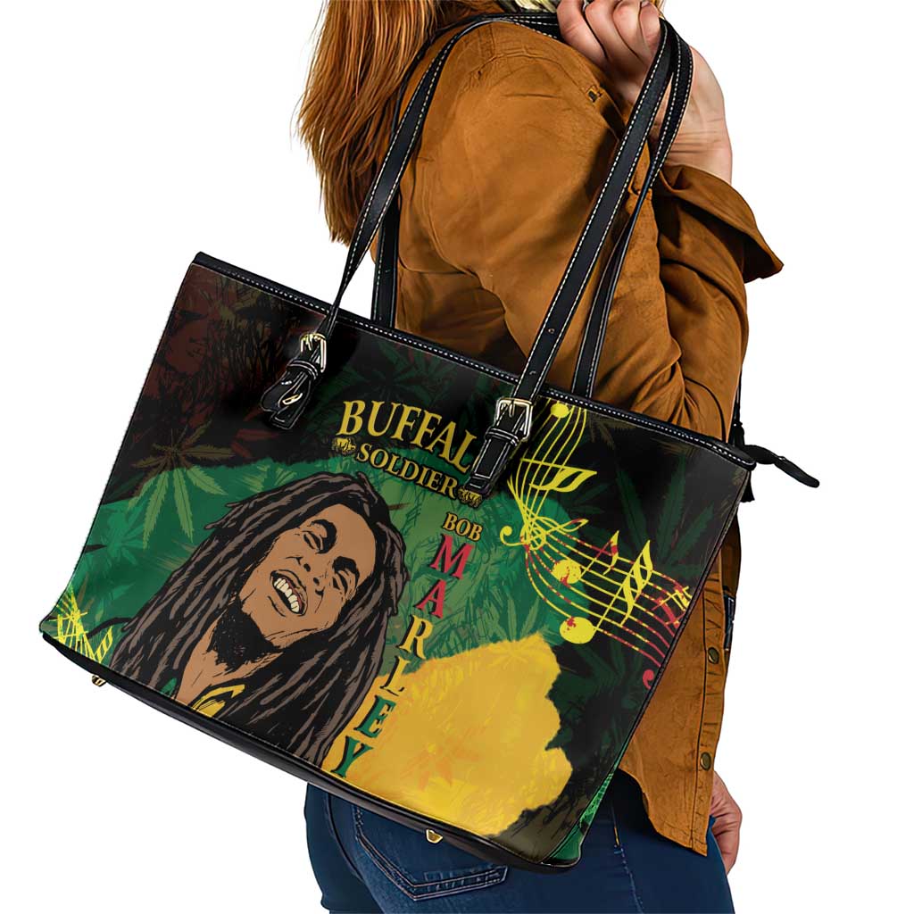 Legend Bob Buffalo Soldier Leather Tote Bag American Heroes Reggae Style LT14