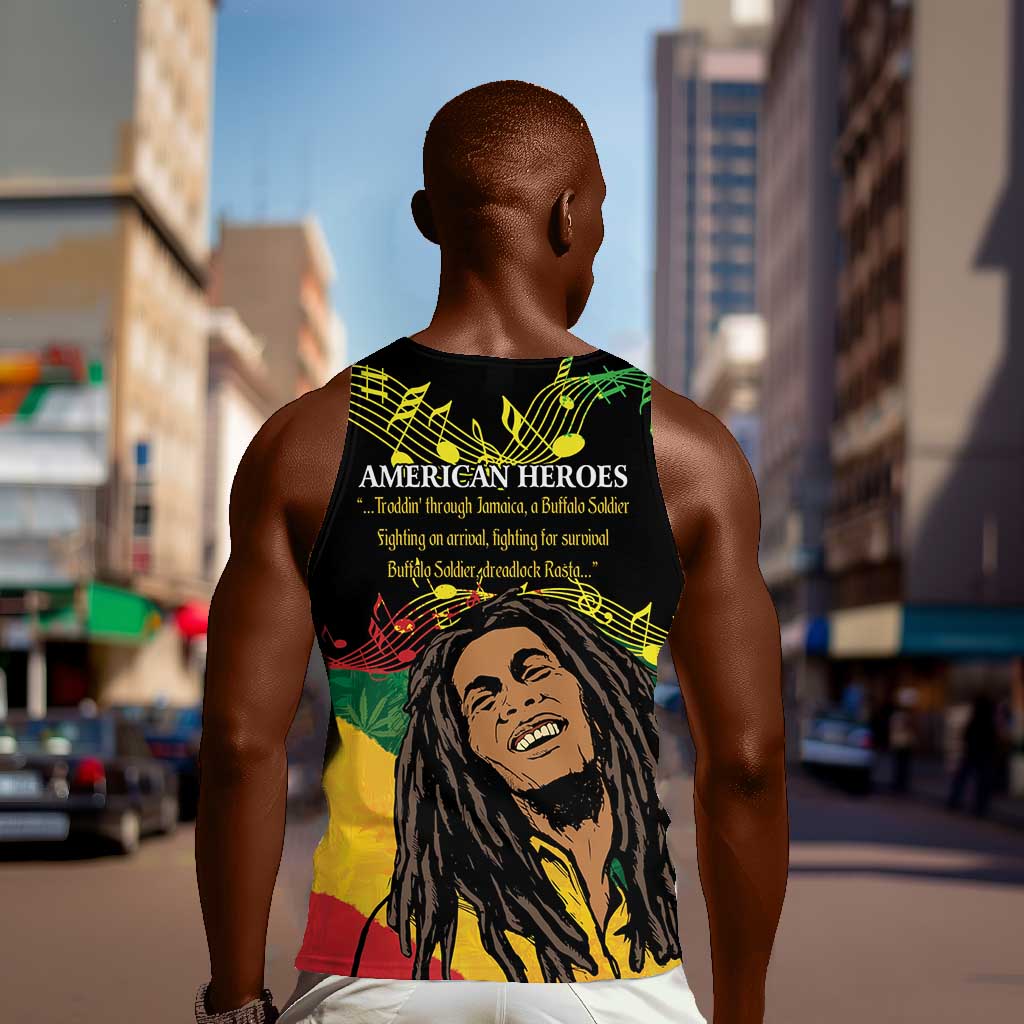 Afro Legend Bob Buffalo Soldier Men Tank Top American Heroes Reggae Style LT14