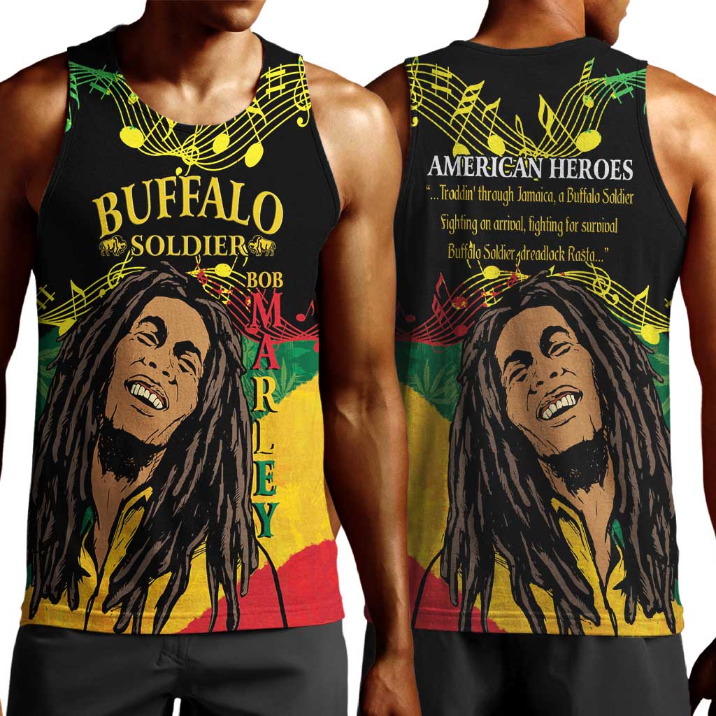 Afro Legend Bob Buffalo Soldier Men Tank Top American Heroes Reggae Style LT14