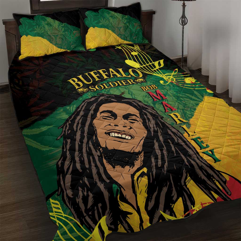 Afro Legend Bob Buffalo Soldier Quilt Bed Set American Heroes Reggae Style LT14