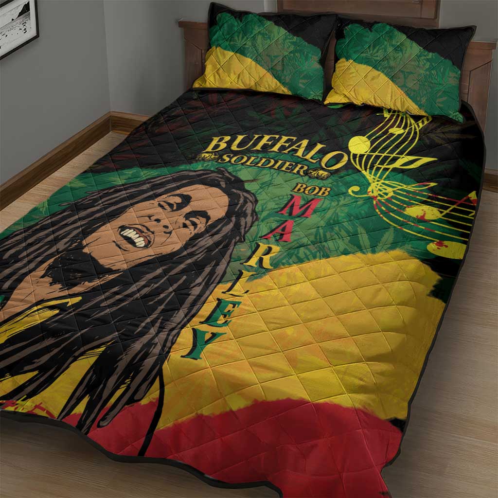 Afro Legend Bob Buffalo Soldier Quilt Bed Set American Heroes Reggae Style LT14