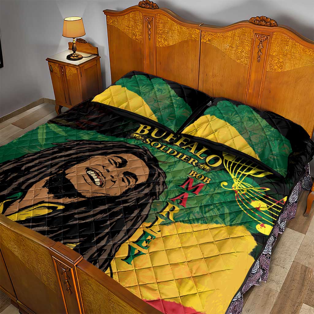 Afro Legend Bob Buffalo Soldier Quilt Bed Set American Heroes Reggae Style LT14