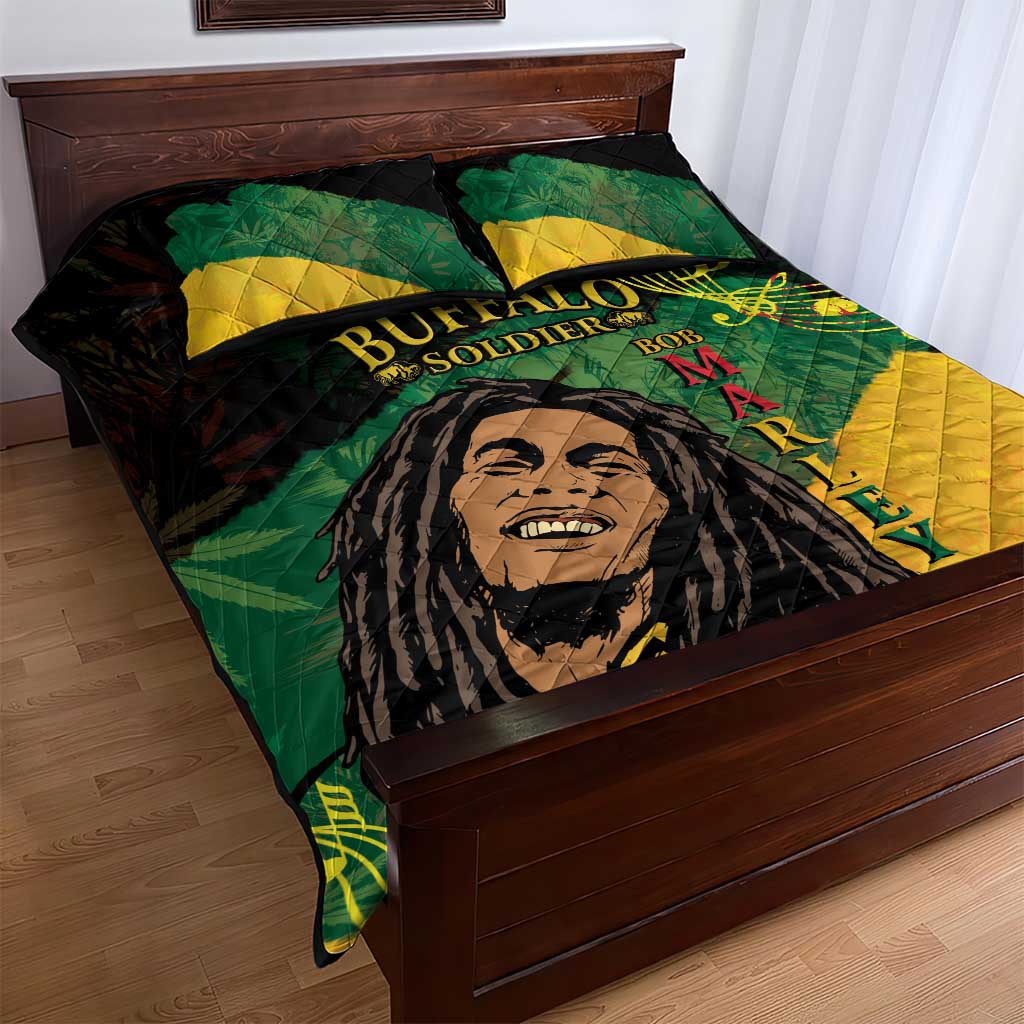 Afro Legend Bob Buffalo Soldier Quilt Bed Set American Heroes Reggae Style LT14