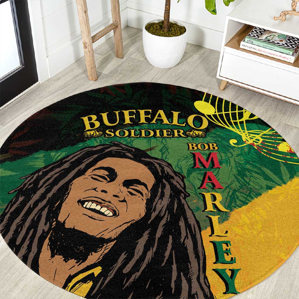 Afro Legend Bob Buffalo Soldier Round Carpet American Heroes Reggae Style LT14
