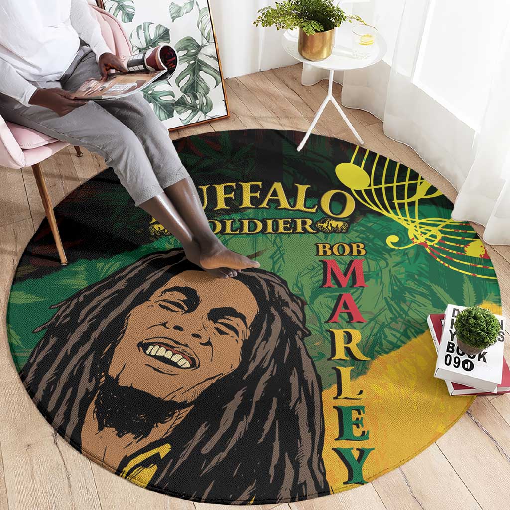 Afro Legend Bob Buffalo Soldier Round Carpet American Heroes Reggae Style LT14