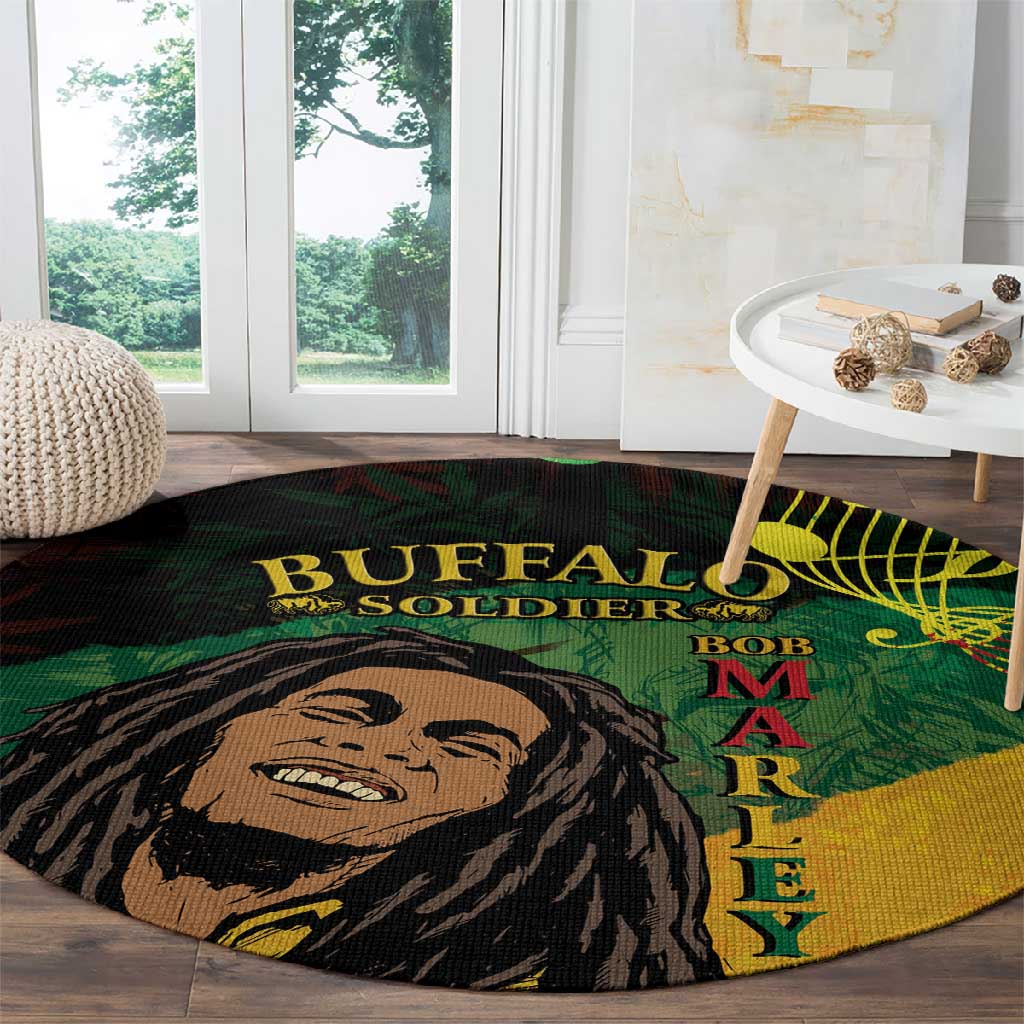 Afro Legend Bob Buffalo Soldier Round Carpet American Heroes Reggae Style LT14