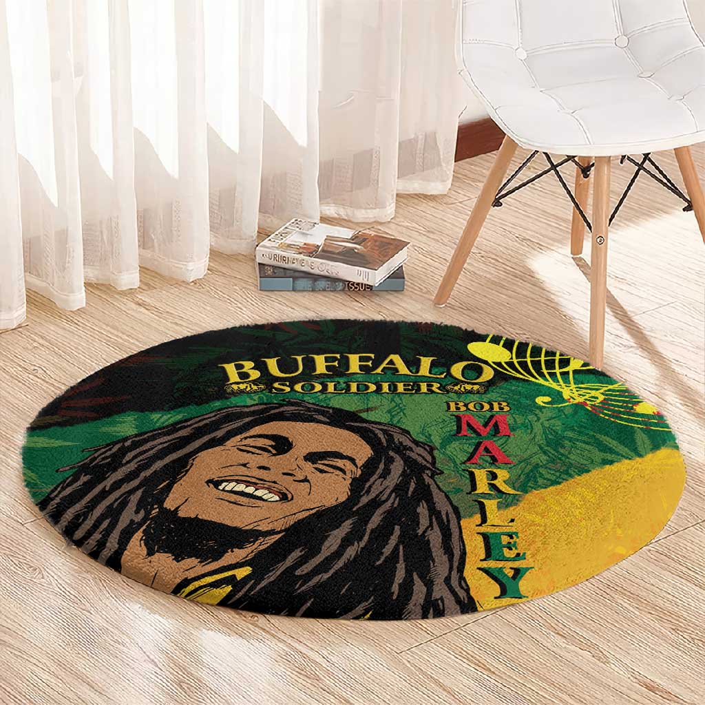 Afro Legend Bob Buffalo Soldier Round Carpet American Heroes Reggae Style LT14