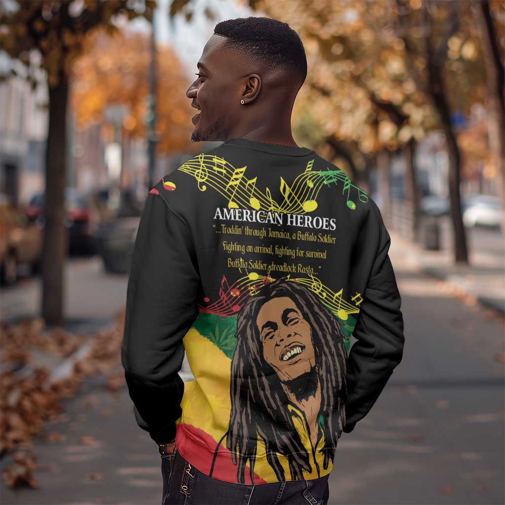 Afro Legend Bob Buffalo Soldier Sweatshirt American Heroes Reggae Style LT14