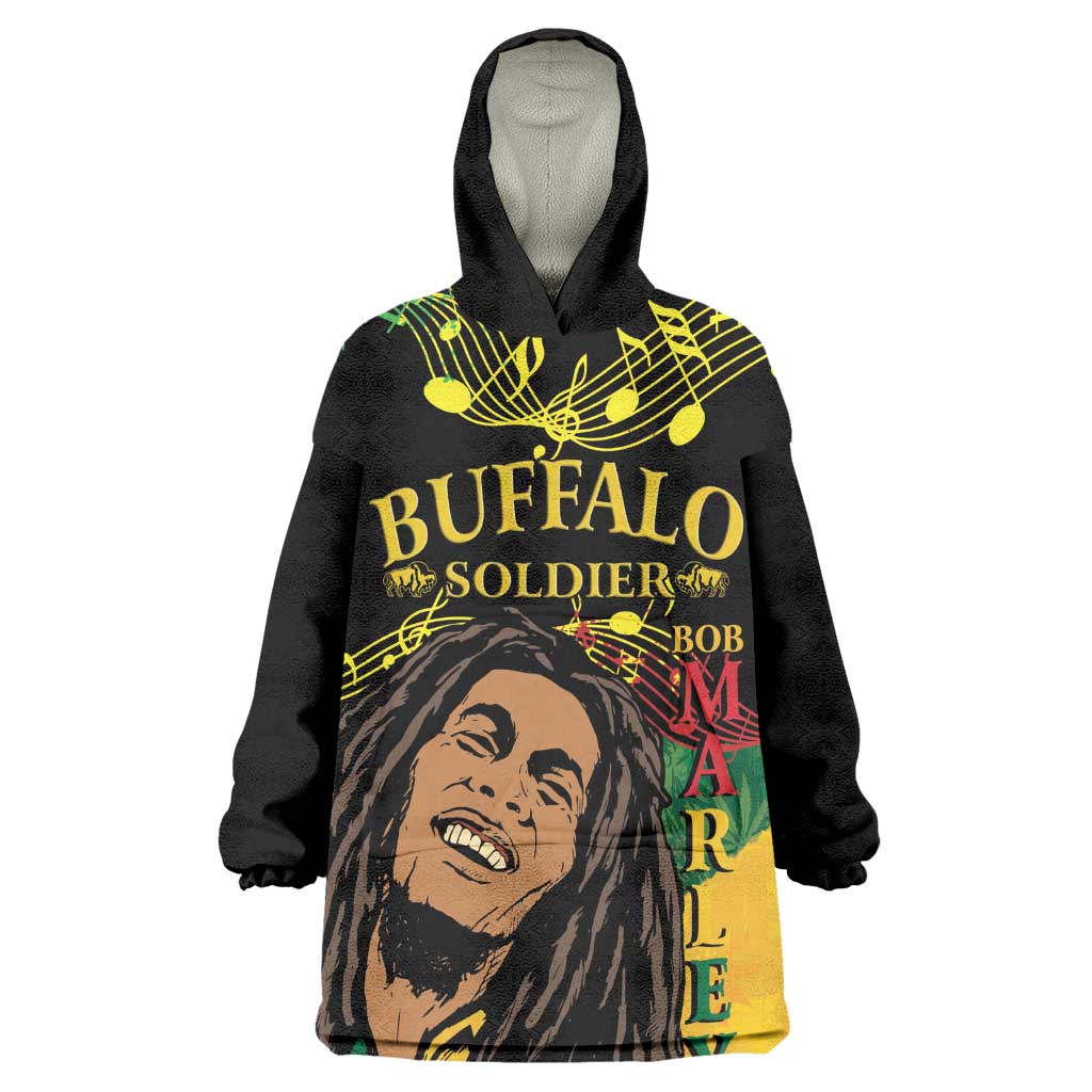 Afro Legend Bob Buffalo Soldier Wearable Blanket Hoodie American Heroes Reggae Style LT14