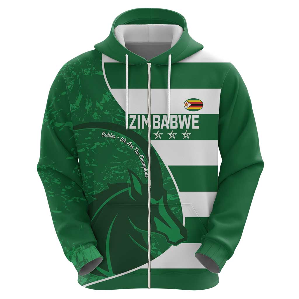 Zimbabwe Rugby Custom Hoodie Sables 3rd Champions Proud LT14