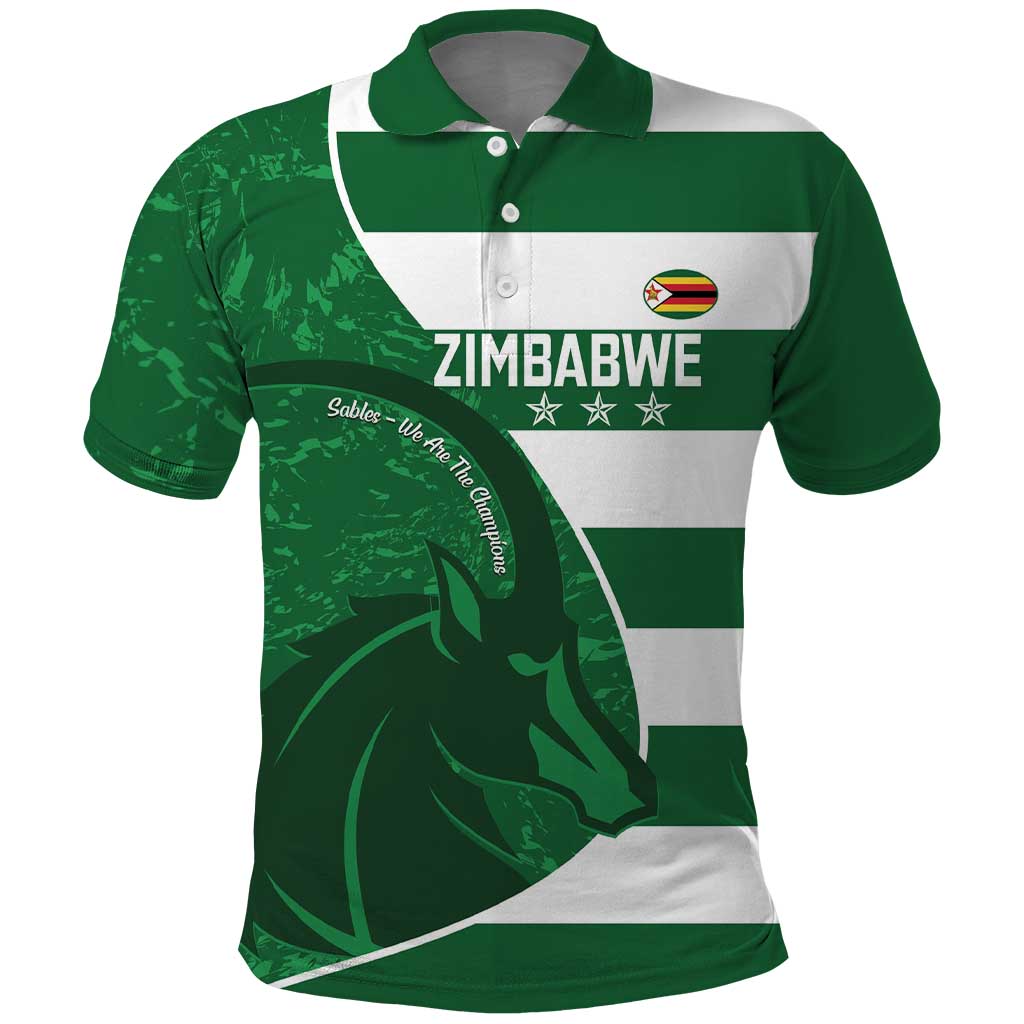 Zimbabwe Rugby Custom Polo Shirt Sables 3rd Champions Proud LT14