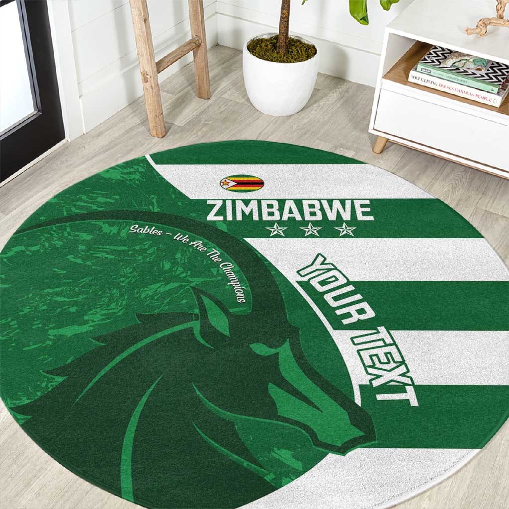 Zimbabwe Rugby Custom Round Carpet Sables 3rd Champions Proud LT14