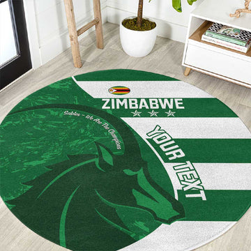 Zimbabwe Rugby Custom Round Carpet Sables 3rd Champions Proud LT14