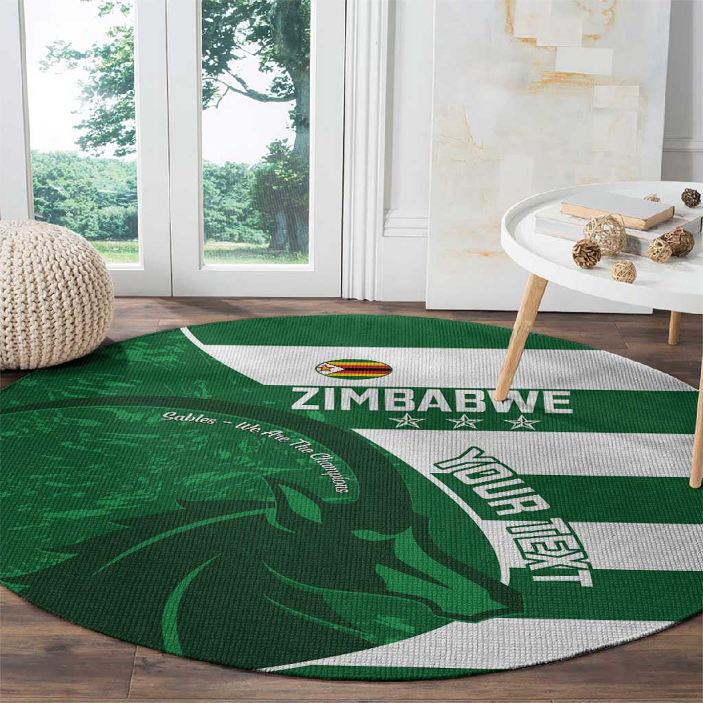 Zimbabwe Rugby Custom Round Carpet Sables 3rd Champions Proud LT14