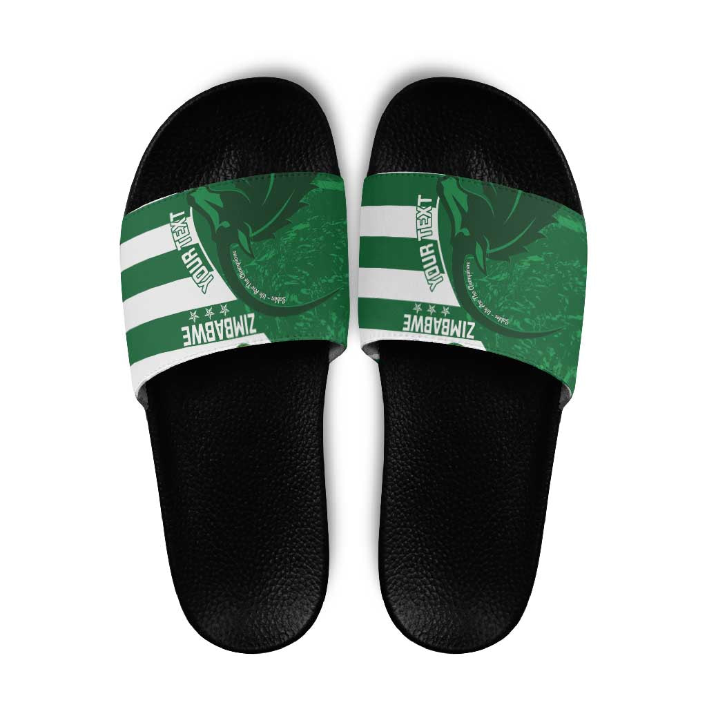 Zimbabwe Rugby Custom Slide Sandals Sables 3rd Champions Proud LT14