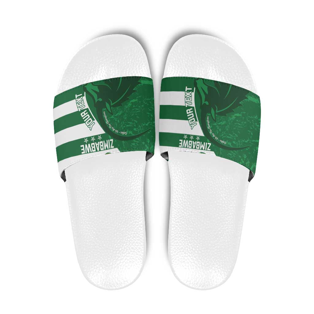 Zimbabwe Rugby Custom Slide Sandals Sables 3rd Champions Proud LT14