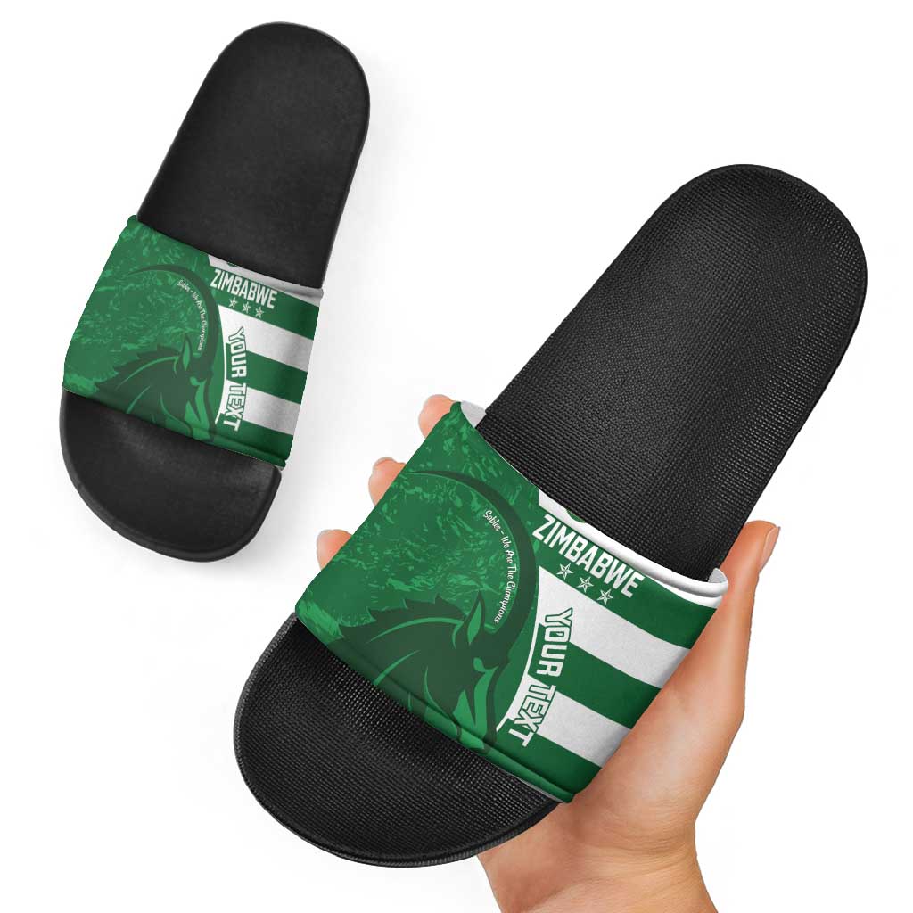 Zimbabwe Rugby Custom Slide Sandals Sables 3rd Champions Proud LT14