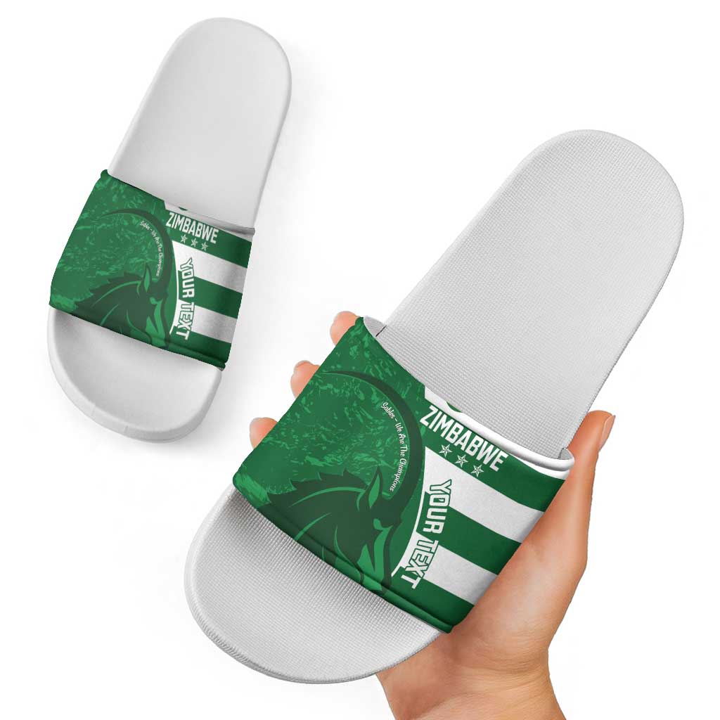 Zimbabwe Rugby Custom Slide Sandals Sables 3rd Champions Proud LT14