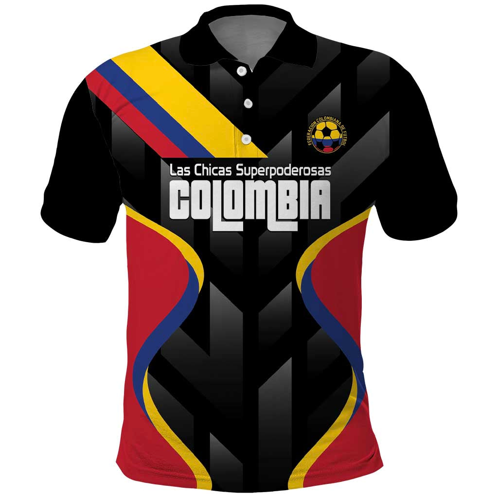 Custom Colombia Football Polo Shirt Vamos Las Chicas Superpoderosas LT14