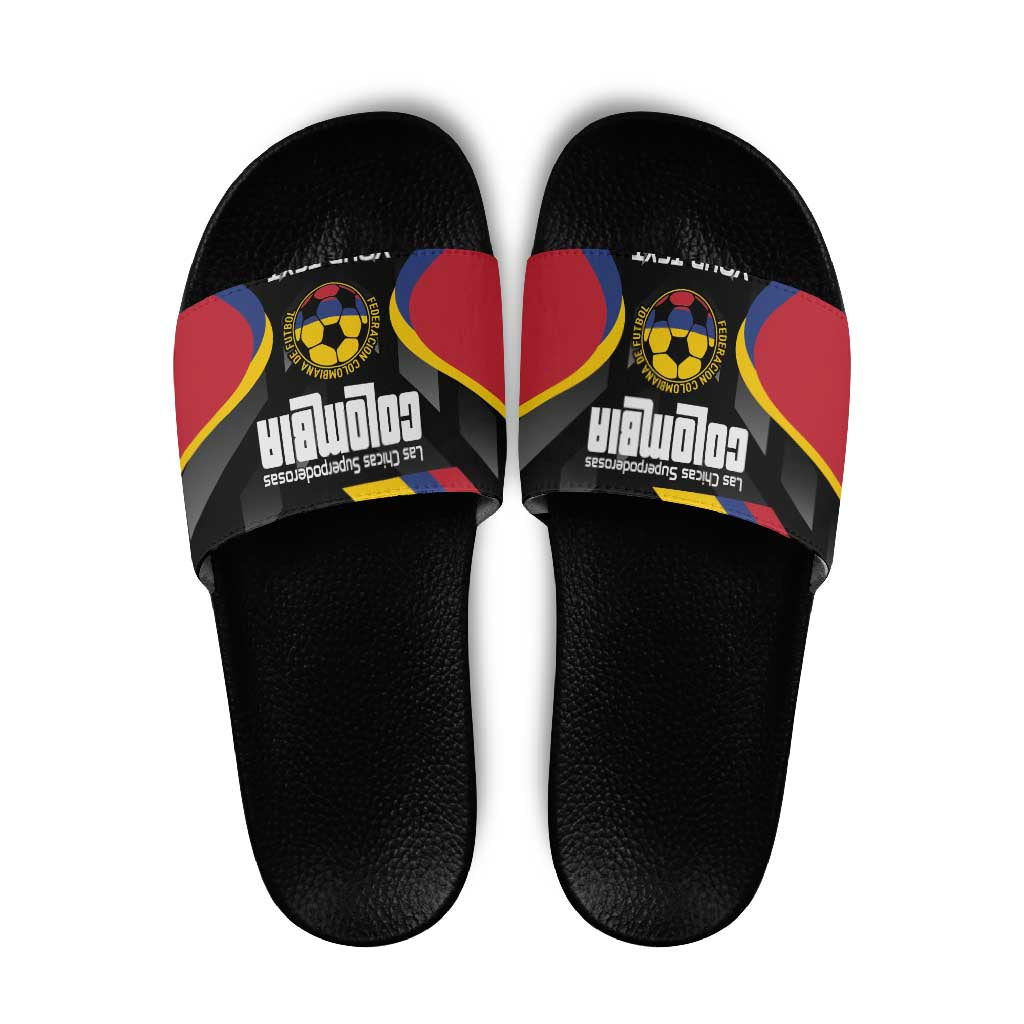 Custom Colombia Football Slide Sandals Vamos Las Chicas Superpoderosas LT14