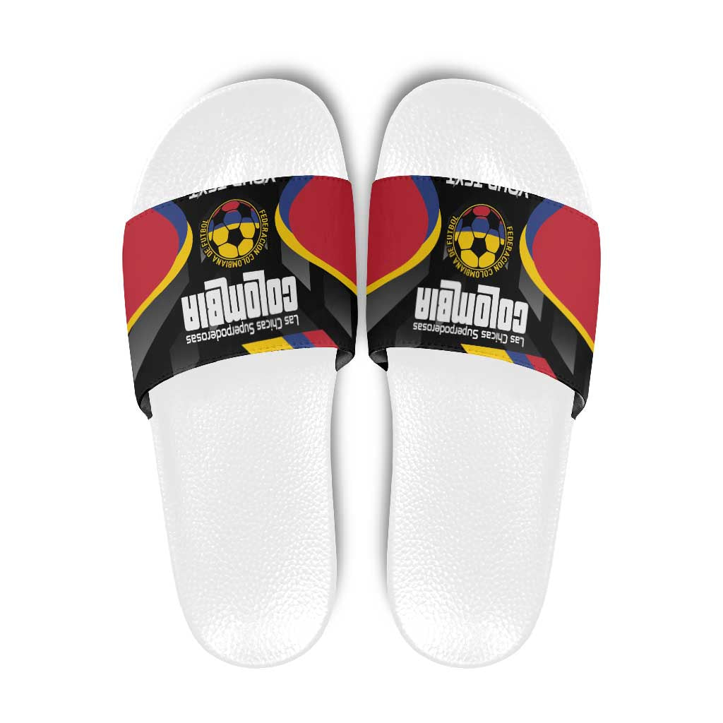 Custom Colombia Football Slide Sandals Vamos Las Chicas Superpoderosas LT14
