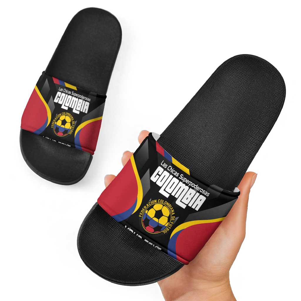 Custom Colombia Football Slide Sandals Vamos Las Chicas Superpoderosas LT14