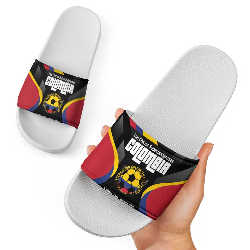 Custom Colombia Football Slide Sandals Vamos Las Chicas Superpoderosas LT14