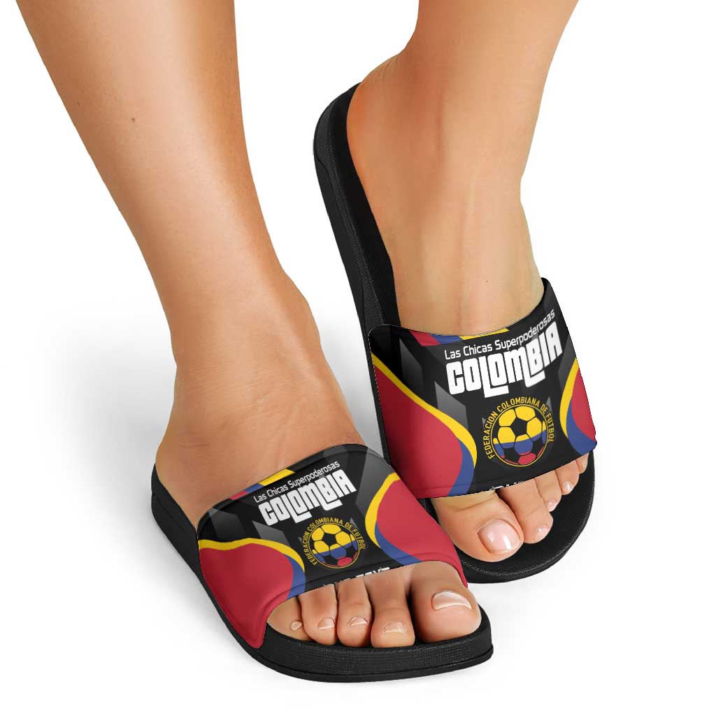 Custom Colombia Football Slide Sandals Vamos Las Chicas Superpoderosas LT14