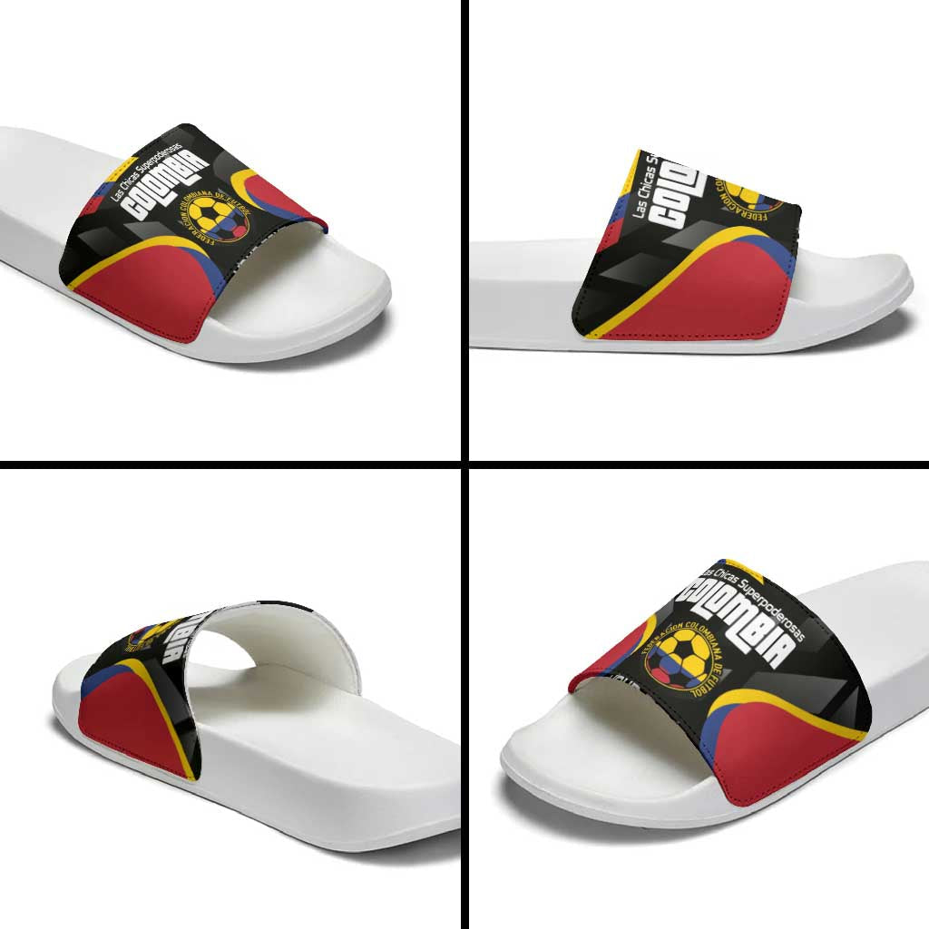 Custom Colombia Football Slide Sandals Vamos Las Chicas Superpoderosas LT14