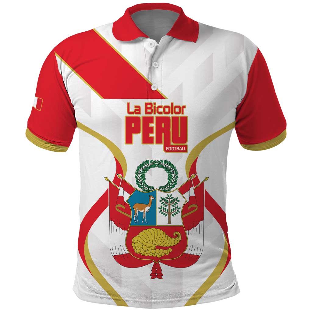 Custom Peru Football Polo Shirt Vamos La Bicolor LT14