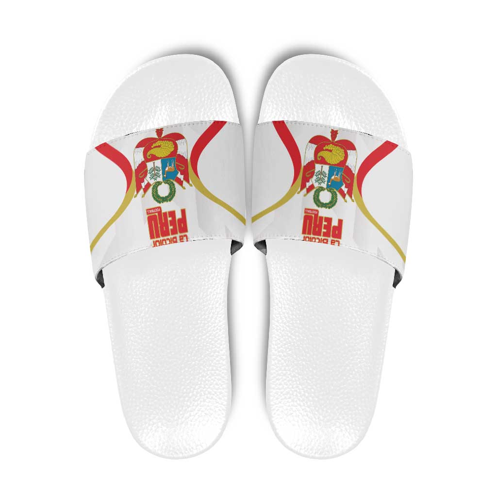 Custom Peru Football Slide Sandals Vamos La Bicolor LT14