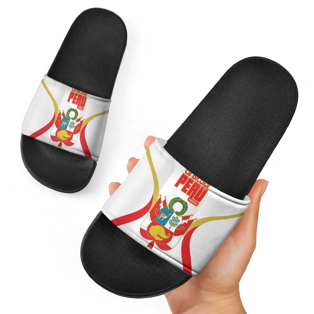 Custom Peru Football Slide Sandals Vamos La Bicolor LT14