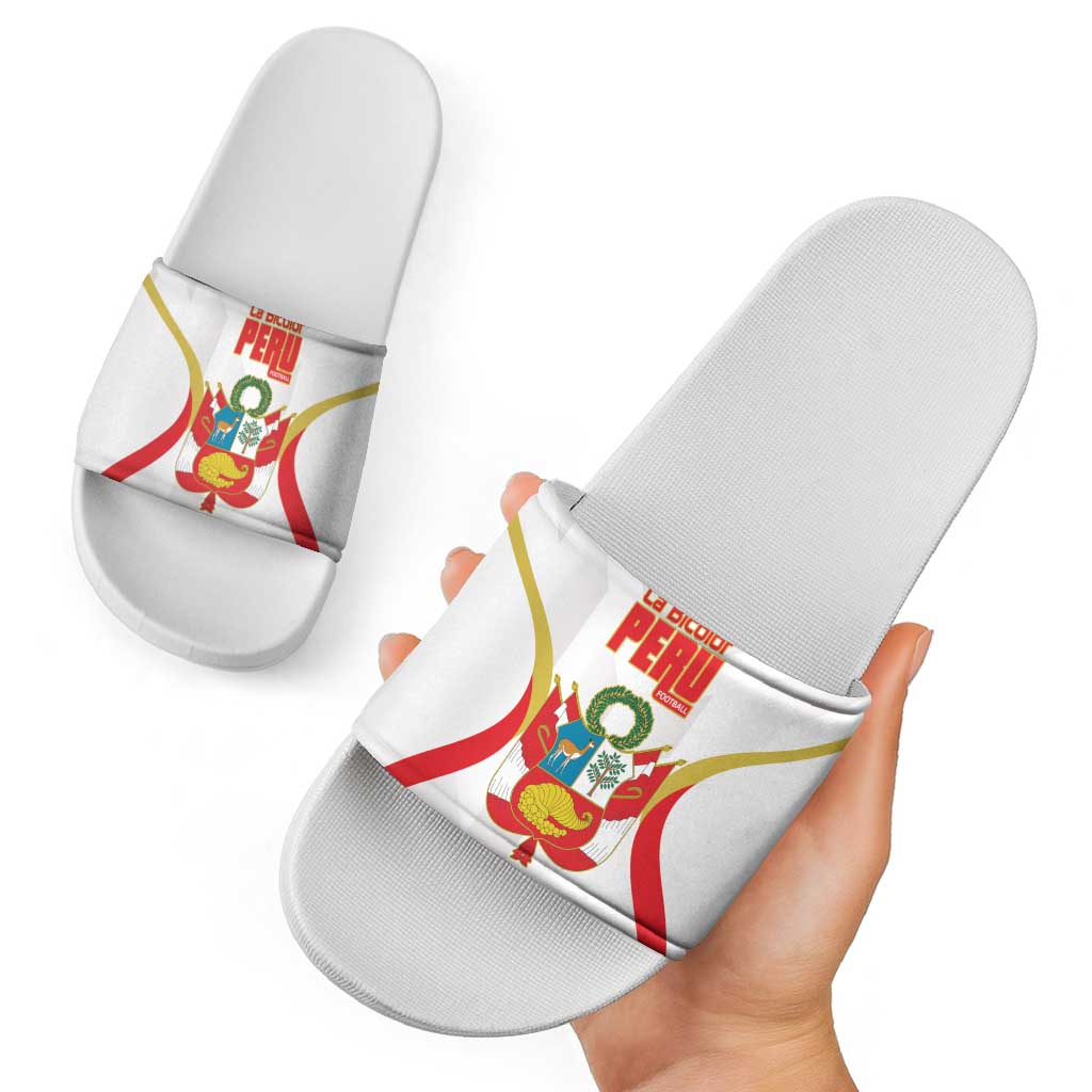Custom Peru Football Slide Sandals Vamos La Bicolor LT14