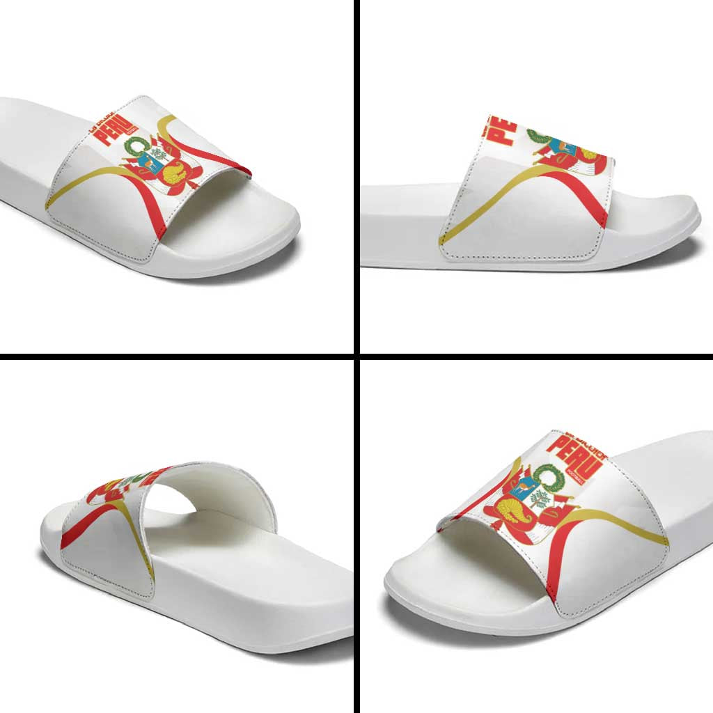 Custom Peru Football Slide Sandals Vamos La Bicolor LT14