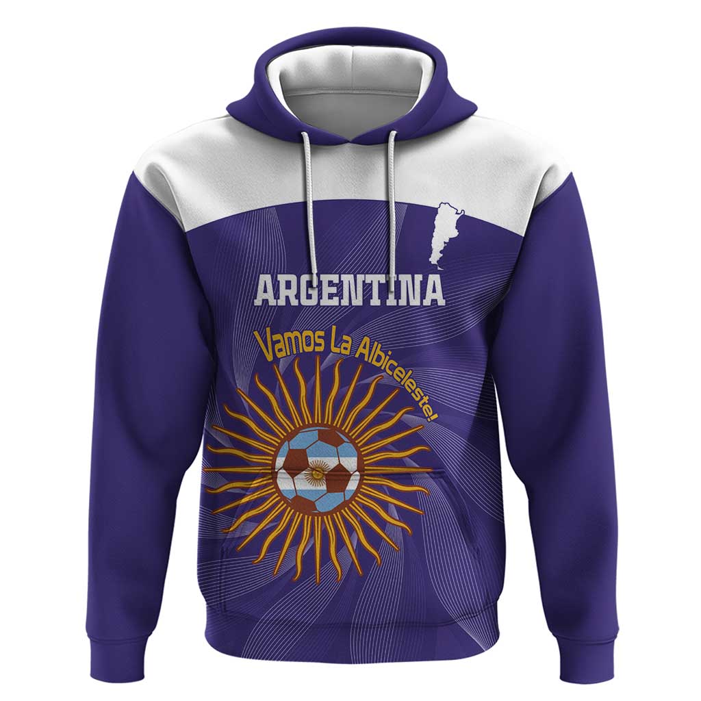 Custom Argentina Football Hoodie Vamos La Albiceleste Purple Version LT14