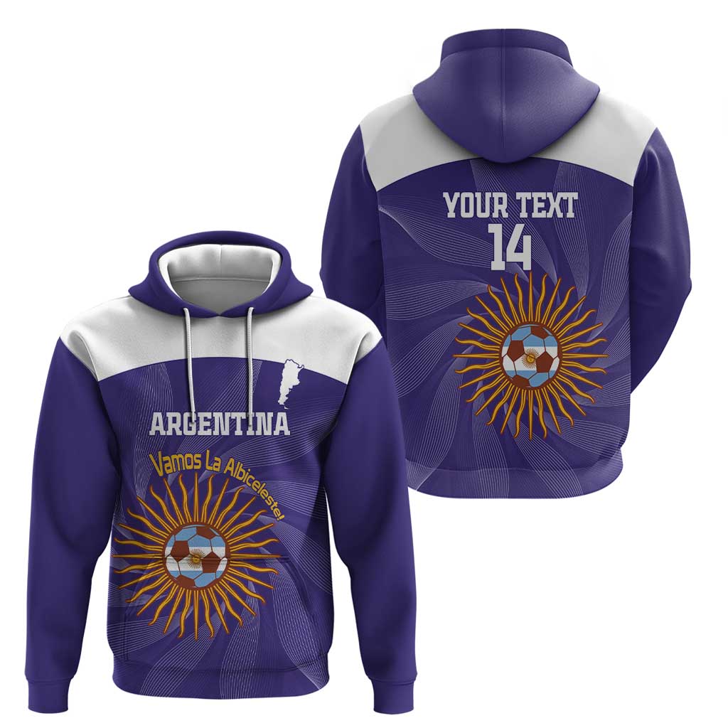 Custom Argentina Football Hoodie Vamos La Albiceleste Purple Version LT14