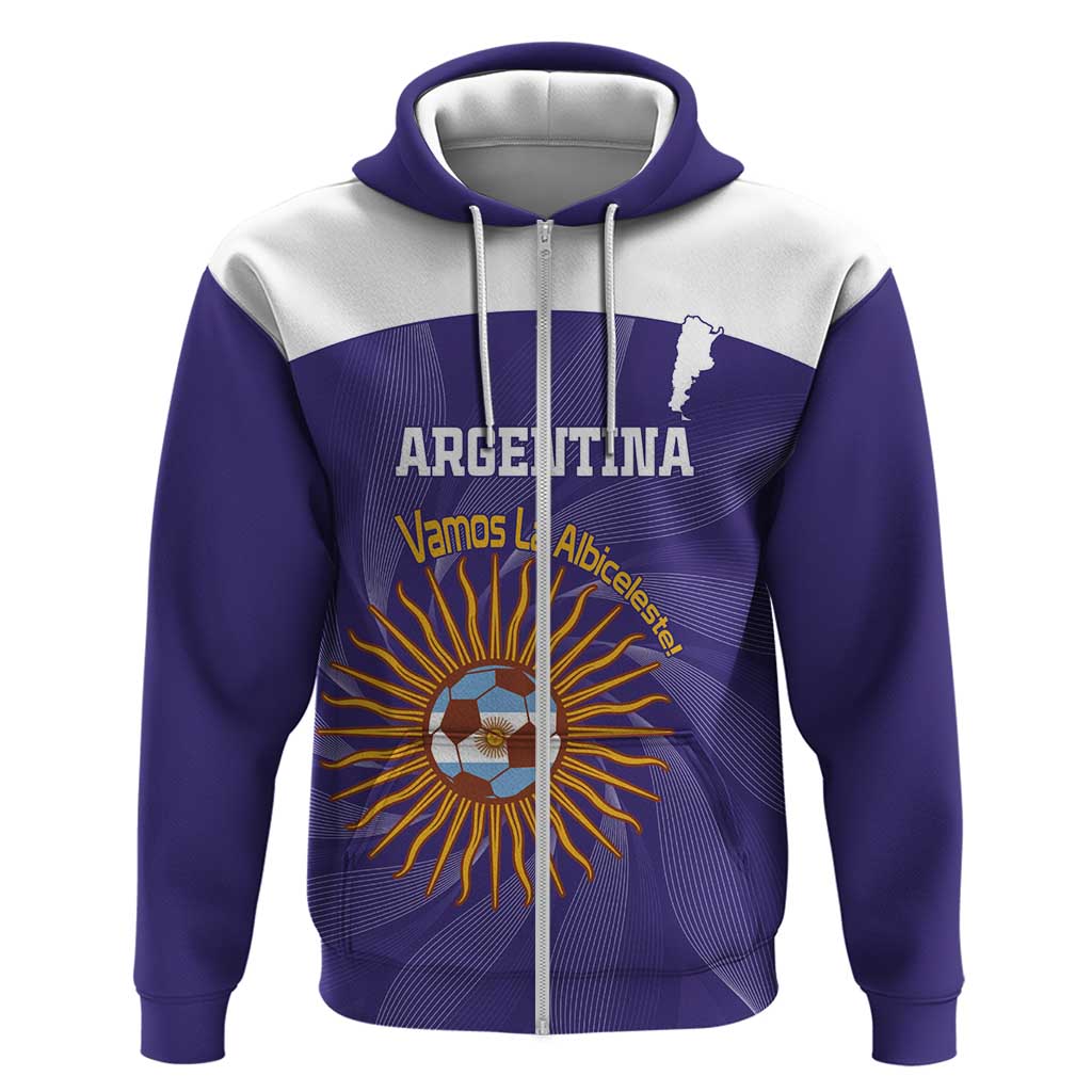 Custom Argentina Football Hoodie Vamos La Albiceleste Purple Version LT14