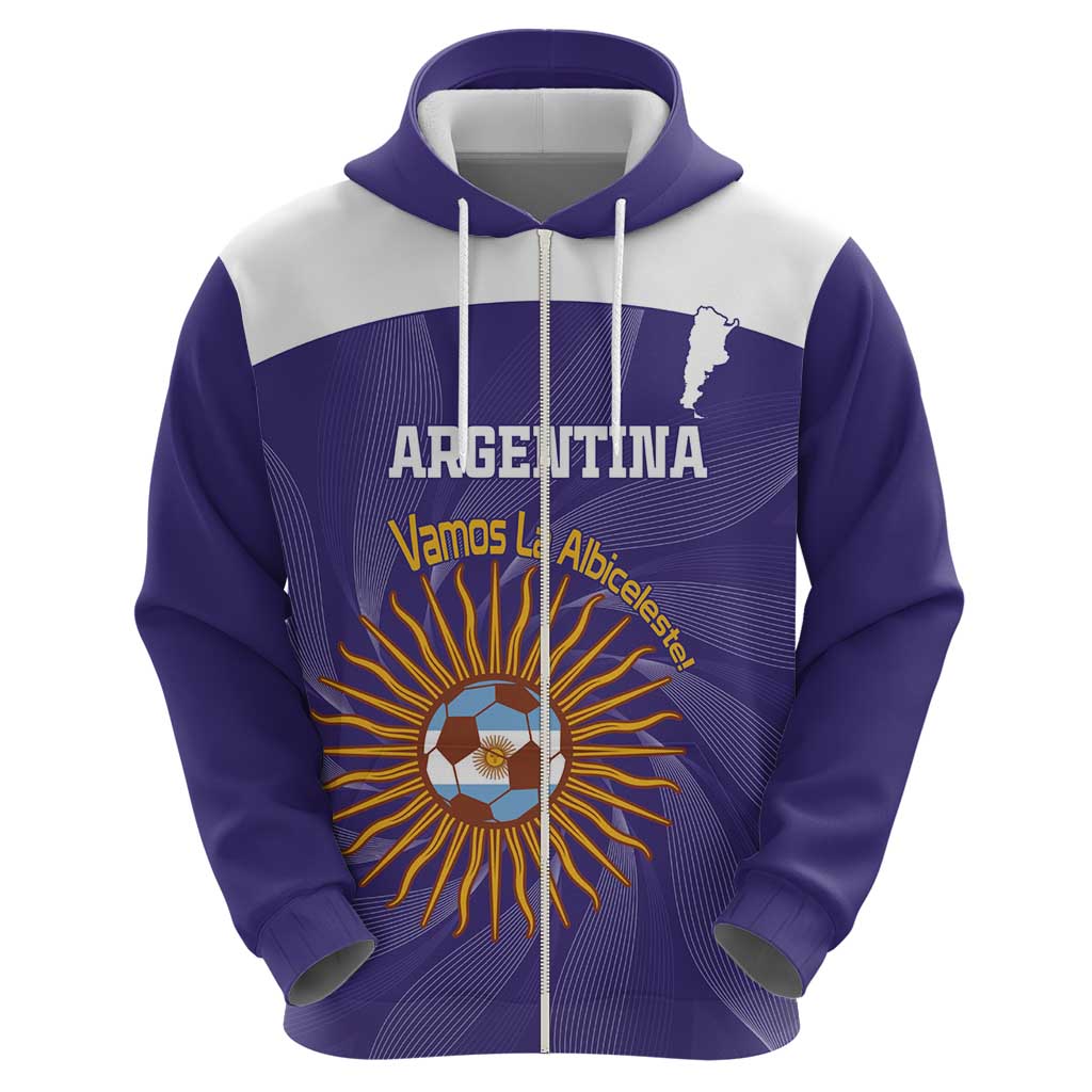 Custom Argentina Football Hoodie Vamos La Albiceleste Purple Version LT14