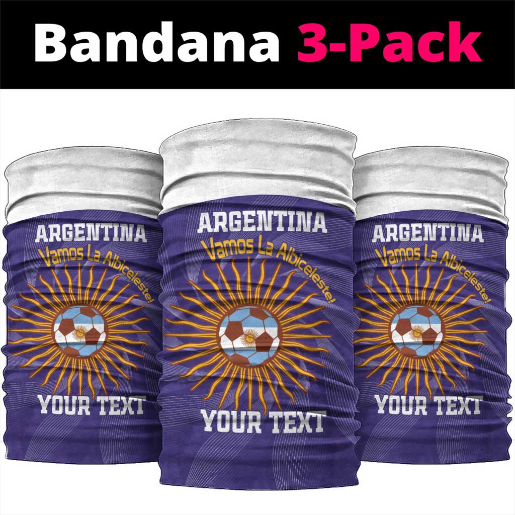 Custom Argentina Football Neck Gaiter Vamos La Albiceleste Purple Version LT14